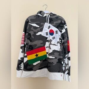 Rare Supreme Camouflage Hoodie with Flag Patches